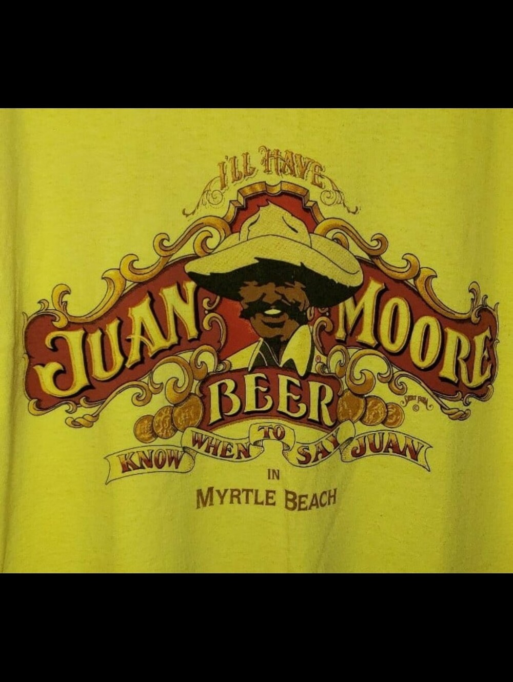 Vintage Juan Moore Neon Yellow T Shirt